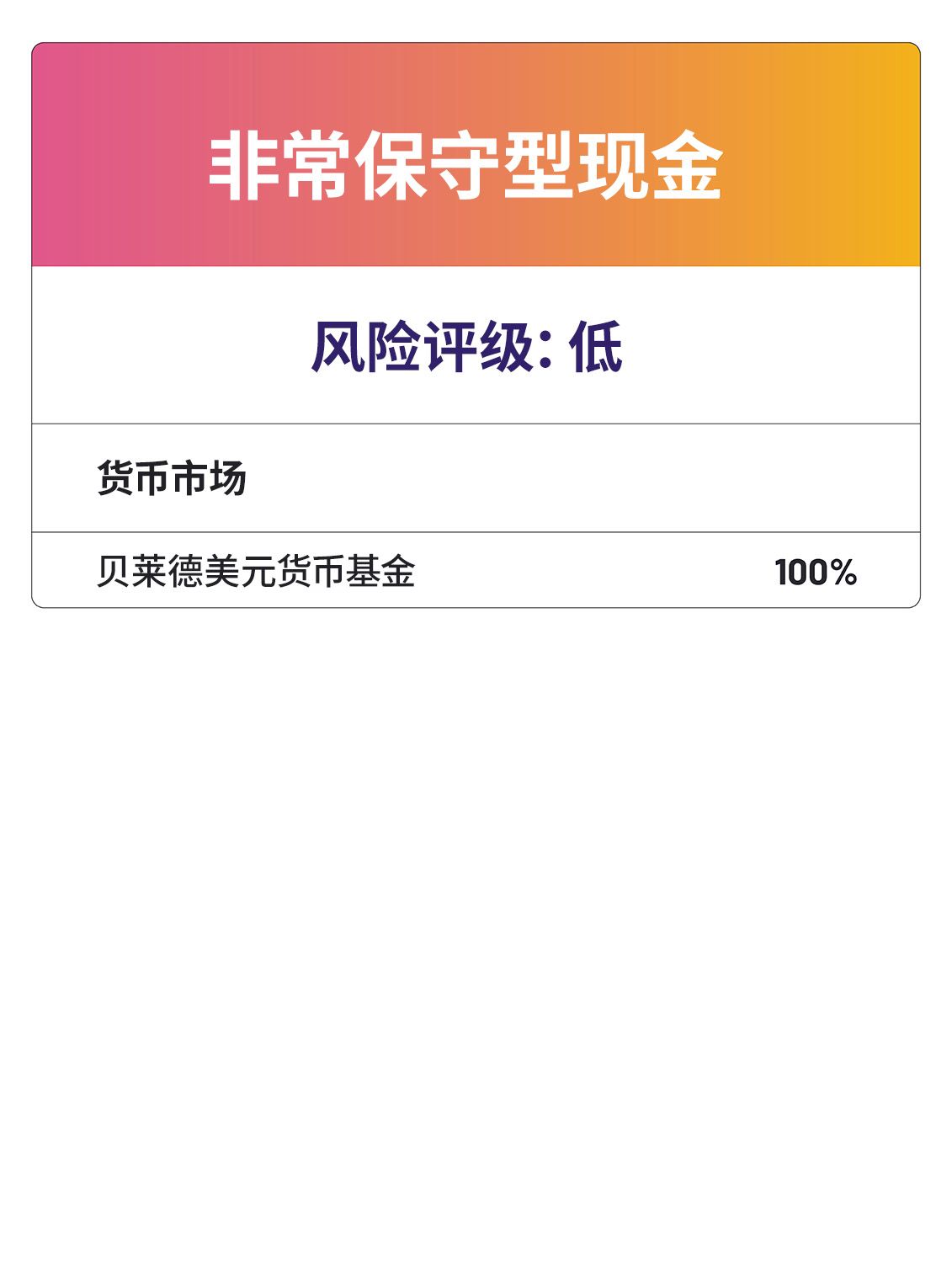 非常保守型现金